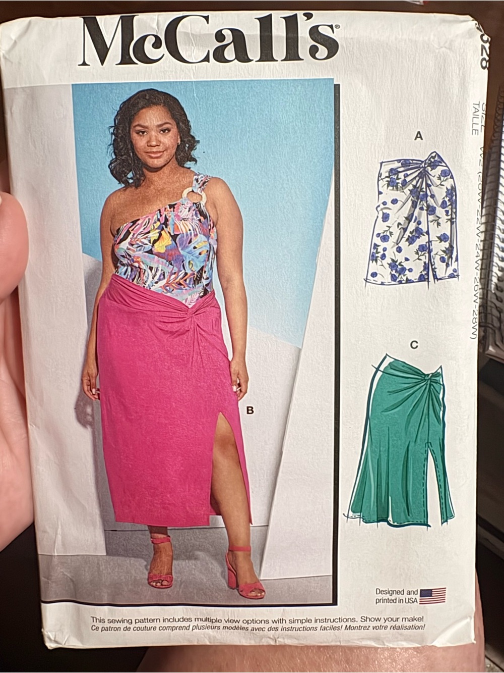 BN UNCUT MCCALLS 8328 W2 PLUS SIZE SEWING PATTERNS SWIMWEAR SARONG